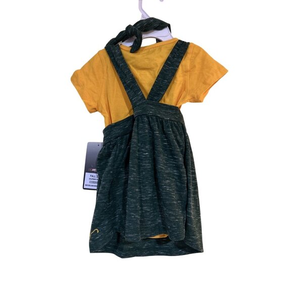 NEW NDSU Bison Colosseum Green Bib One Piece Dress Set Infant Girl (6-12) - Picture 4 of 5